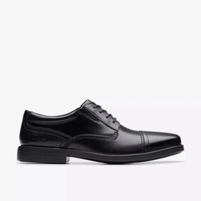 Clarks Men's Dresslite Cap Black Leather Dress Shoes - Black