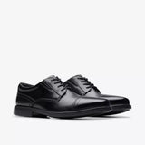 Clarks Men's Dresslite Cap Black Leather Dress Shoes - A&M Clothing & Shoes