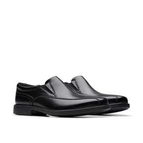 Clarks Men's Dresslite Step Black Leather Dress Shoes Wide - Black
