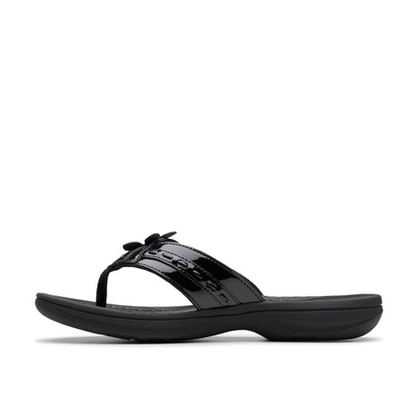 Clarks Women's Breeze Opal Black Pat Sandals - Black