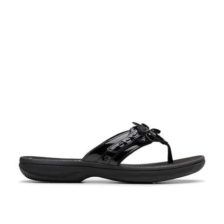 Clarks Women's Breeze Opal Black Pat Sandals - Black