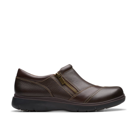 Clarks Women's Certina Pure Leather Shoe Wide - Dark Brown