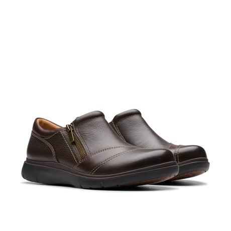 Clarks Women's Certina Pure Leather Shoe Wide - Dark Brown