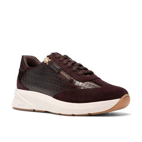 Clarks Women's Code R Run Dark Brown Combi Sneakers - Dark Brown