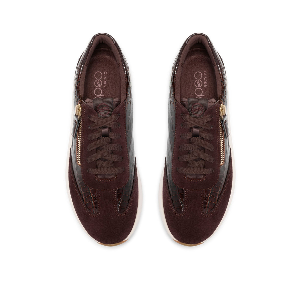Clarks Women's Code R Run Dark Brown Combi Sneakers - Dark Brown