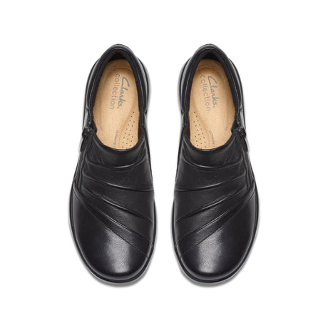 Clarks Women's Kaetlyn Mila Black Leather Shoes Wide - Black