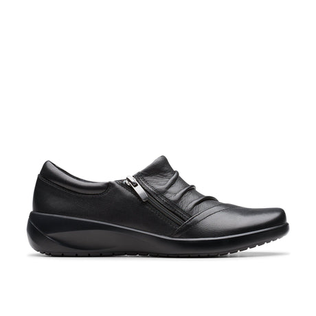 Clarks Women's Kaetlyn Mila Black Leather Shoes Wide - Black
