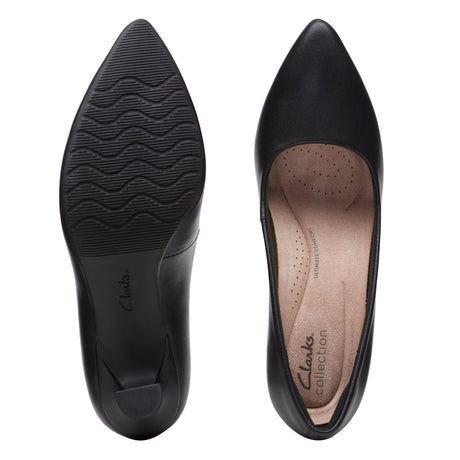Clarks Women's Kataleyna Gem Black Leather Dress Shoes - Black
