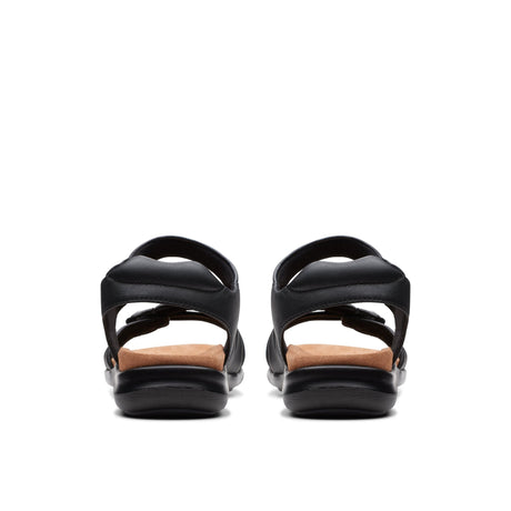 Clarks Women's Kitly Ave Black Leather Sandals - Black