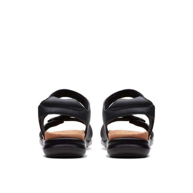 Clarks Women's Kitly Ave Black Leather Sandals - A&M Clothing & Shoes - Westlock