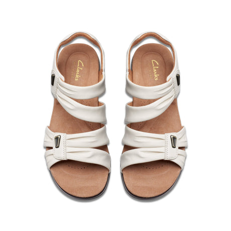 Clarks Women's Kitly Ave Off White Leather Sandals - Off White