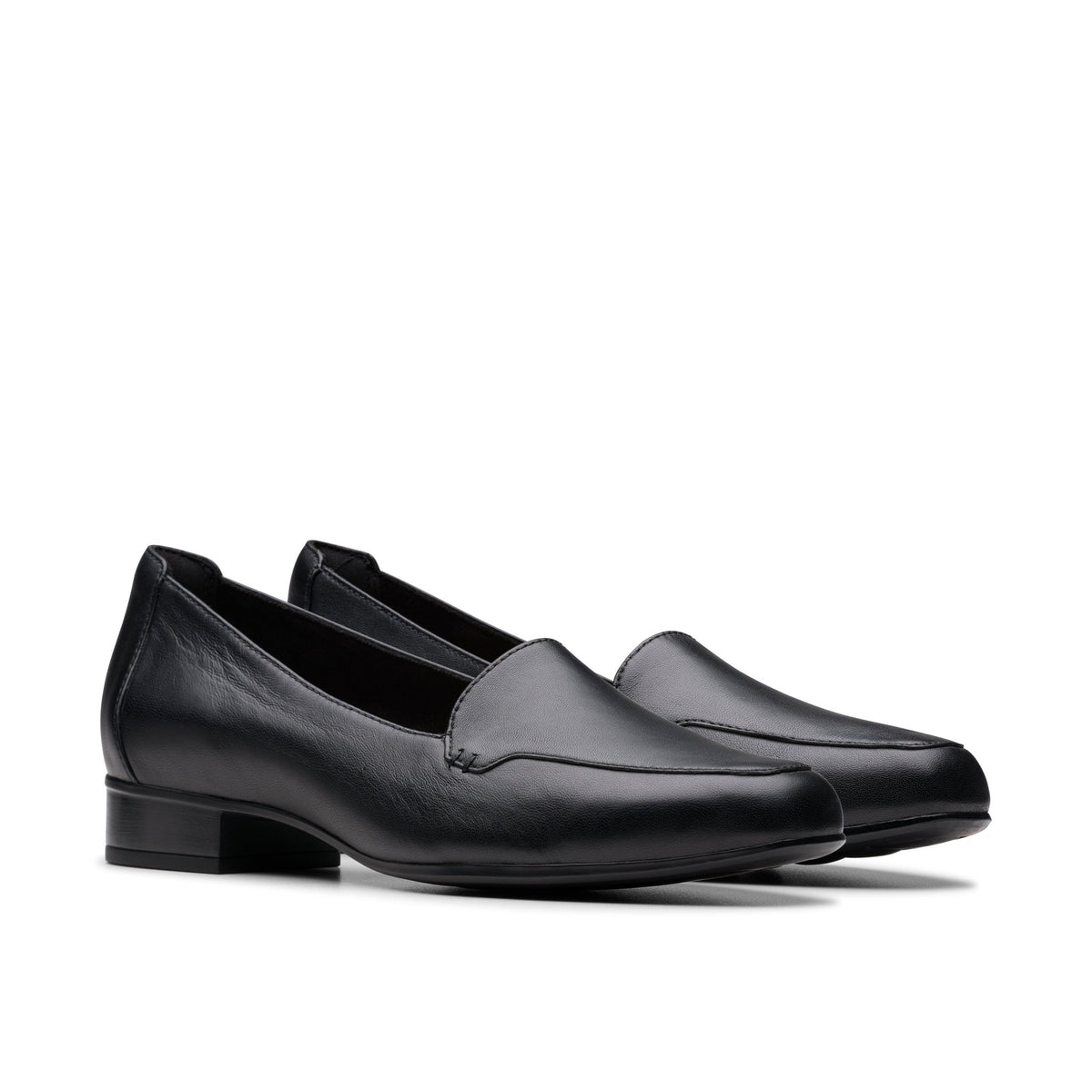 Clarks Women's Krystine Lily Black Leather Loafers Wide - Black
