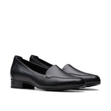 Clarks Women's Krystine Lily Black Leather Loafers Wide - Black