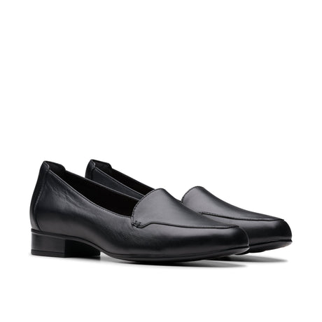 Clarks Women's Krystine Lily Black Leather Loafers Wide - Black