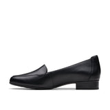 Clarks Women's Krystine Lily Black Leather Loafers Wide - Black