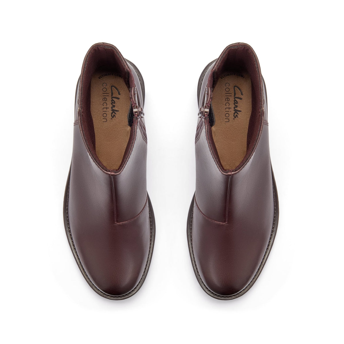 Clarks Women's Maye Kaylie Merlot Leather Boots - Merlot