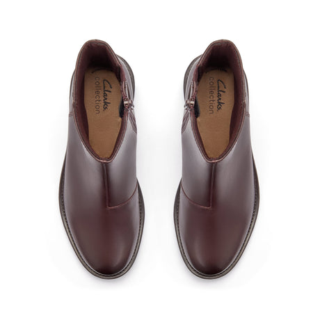 Clarks Women's Maye Kaylie Merlot Leather Boots - Merlot