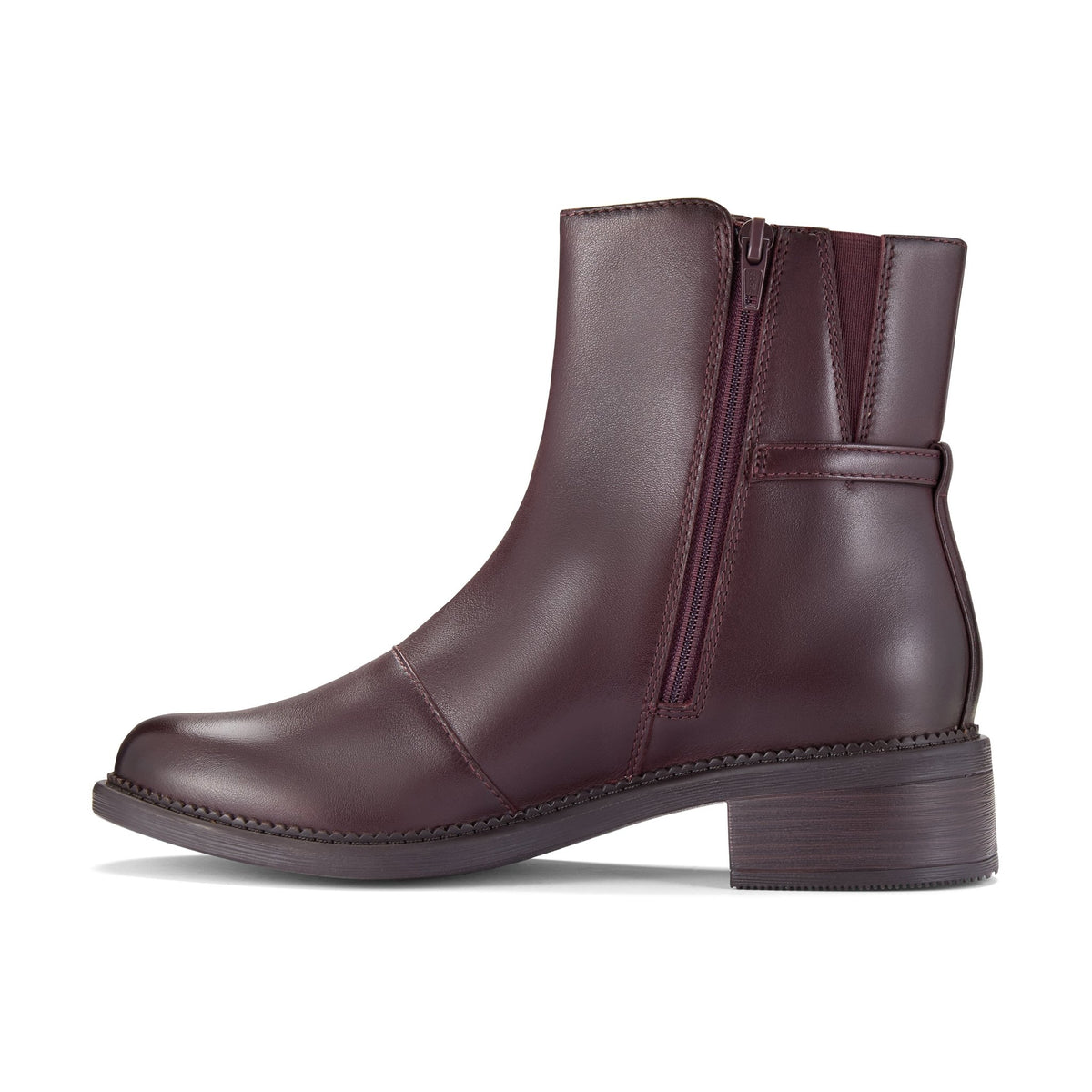 Clarks Women's Maye Kaylie Merlot Leather Boots - Merlot