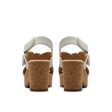 Clarks Women's Nerisa West White Leather Sandals - A&M Clothing & Shoes