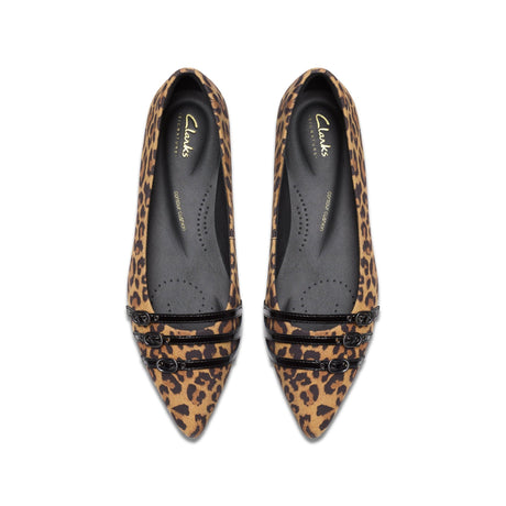 Clarks Women's Sensa15 Strap Leopard Suede Shoes - Leopard