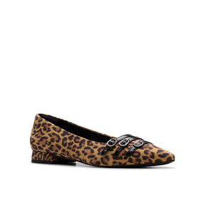 Clarks Women's Sensa15 Strap Leopard Suede Shoes - Leopard