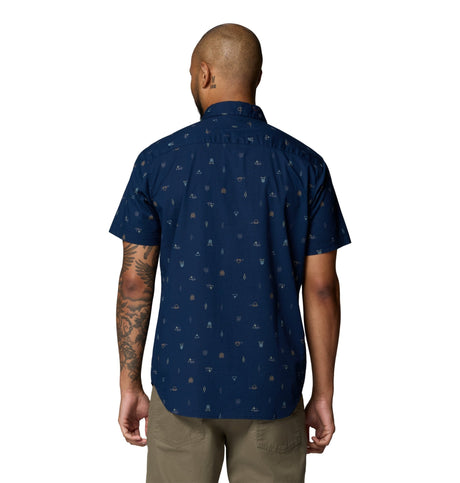 Columbia Men's Rapid Rivers Printed Short Sleeve Shirt - Navy