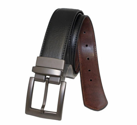Custom Leather Men's Reversible Dress Belt - Black/Tan