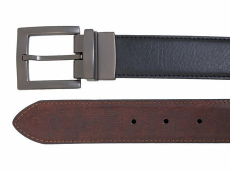 Custom Leather Men's Reversible Dress Belt - Black/Tan