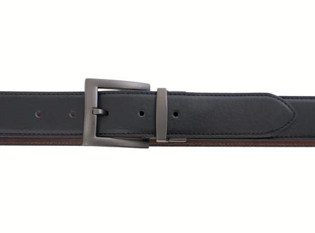 Custom Leather Men's Reversible Dress Belt - Black/Tan