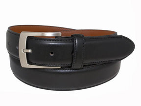 Custom Leather Men's Stitched Leather Belt - Black
