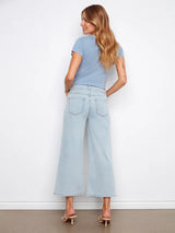 Charlie B Women's Belted Stretch Denim Wide Leg Pants