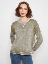 Charlie B Women's Long Sleeve Crew Neck Sweater