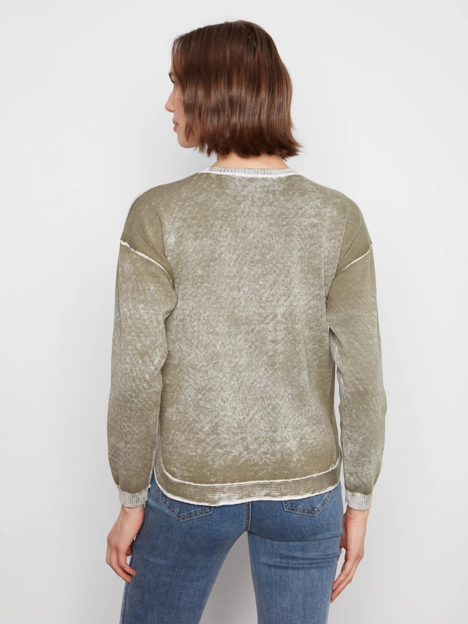 Charlie B Women's Long Sleeve Crew Neck Sweater