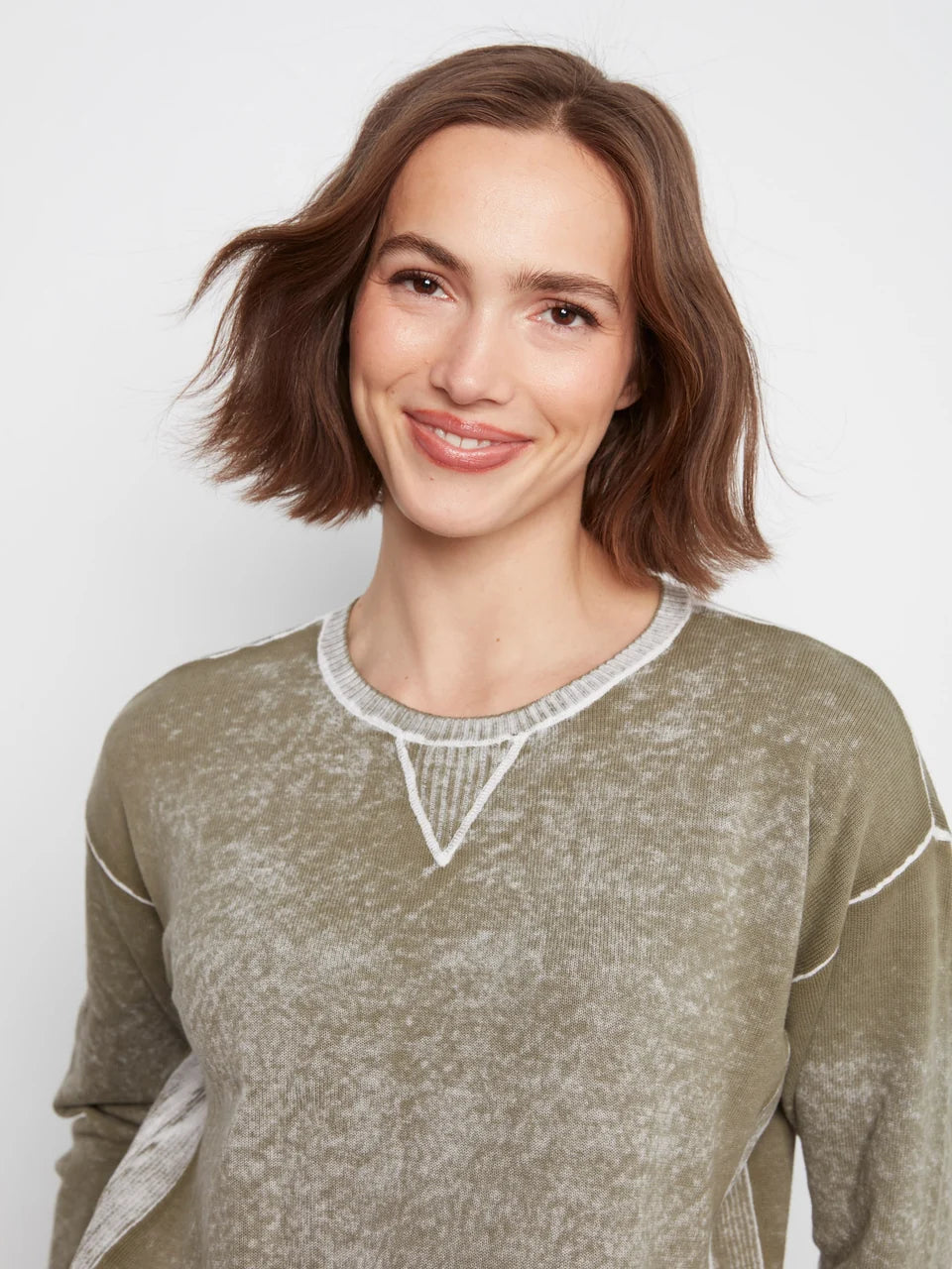Charlie B Women's Long Sleeve Crew Neck Sweater