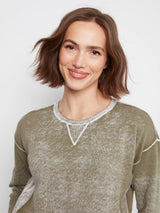 Charlie B Women's Long Sleeve Crew Neck Sweater