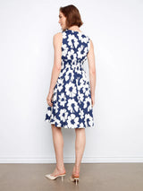 Charlie B Women's Cotton Voile Front Zip Knee Length Dress