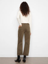Charlie B Women's Smooth Twill Barrel Leg Patch Pocket Pants