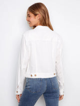 Charlie B Women's Linen Frayed Hem Jacket