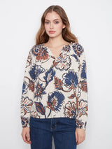 Charlie B Women's Printed Popover Blouse