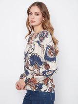 Charlie B Women's Printed Popover Blouse