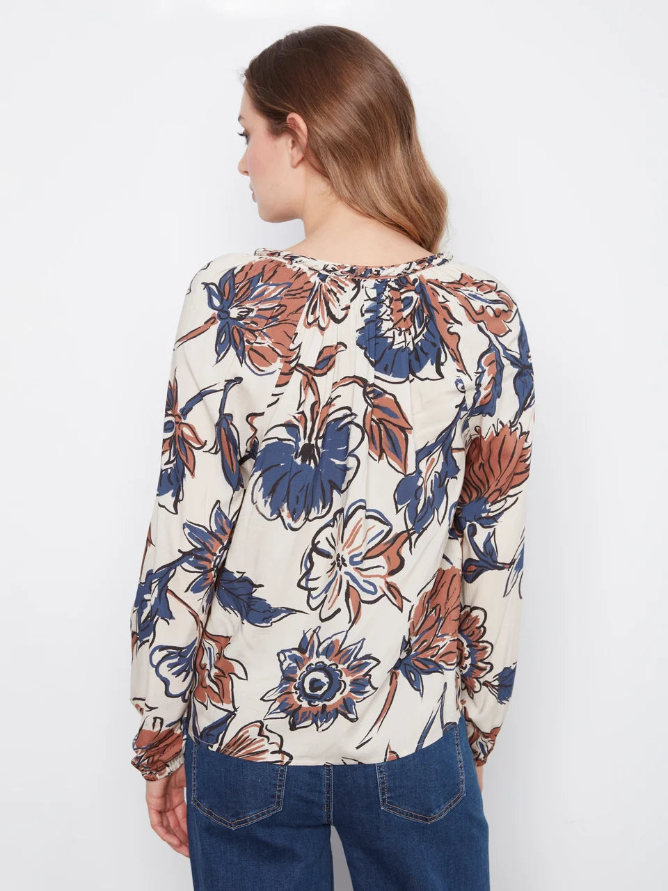 Charlie B Women's Printed Popover Blouse