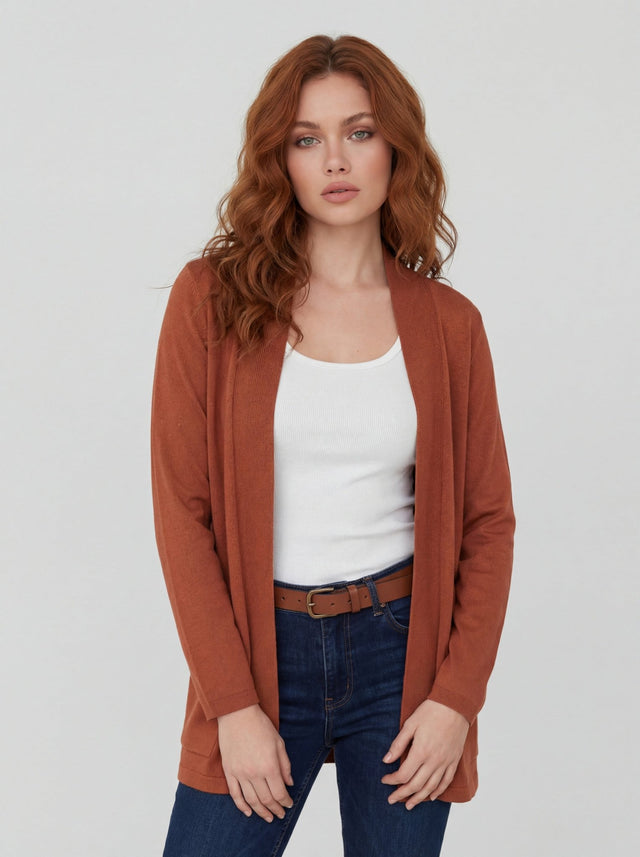 CYC Women's Long Sleeve Cardigan - Cinnamon