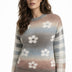 CYC Women's Long Sleeve Flower Sweater - Brown Combo