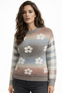 CYC Women's Long Sleeve Flower Sweater - Brown Combo