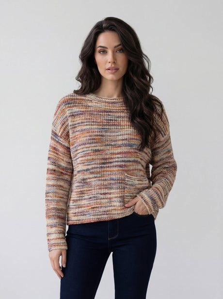 CYC Women's Long Sleeve Sweater - Berry Combo