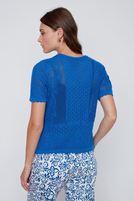 CYC Women's Short Sleeve Cardigan - Cool Blue