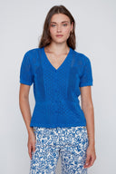CYC Women's Short Sleeve Cardigan - Cool Blue