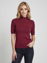 CYC Women's Short Sleeve Mock Neck Top - Berry