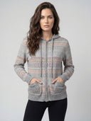 CYC Women's Zip-Up Hooded Cardigan - Grey Combo