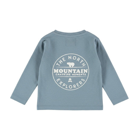 Dirkje Baby Boys Long Sleeve Henley Pocket T-Shirt - Ocean Mist